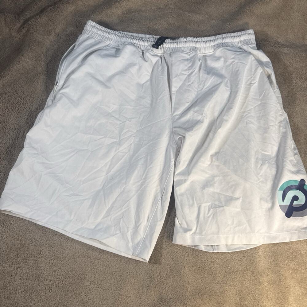 Lululemon x Peloton Shorts Men XL White Compression Pacebreaker Activewear Lined